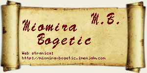 Miomira Bogetić vizit kartica
